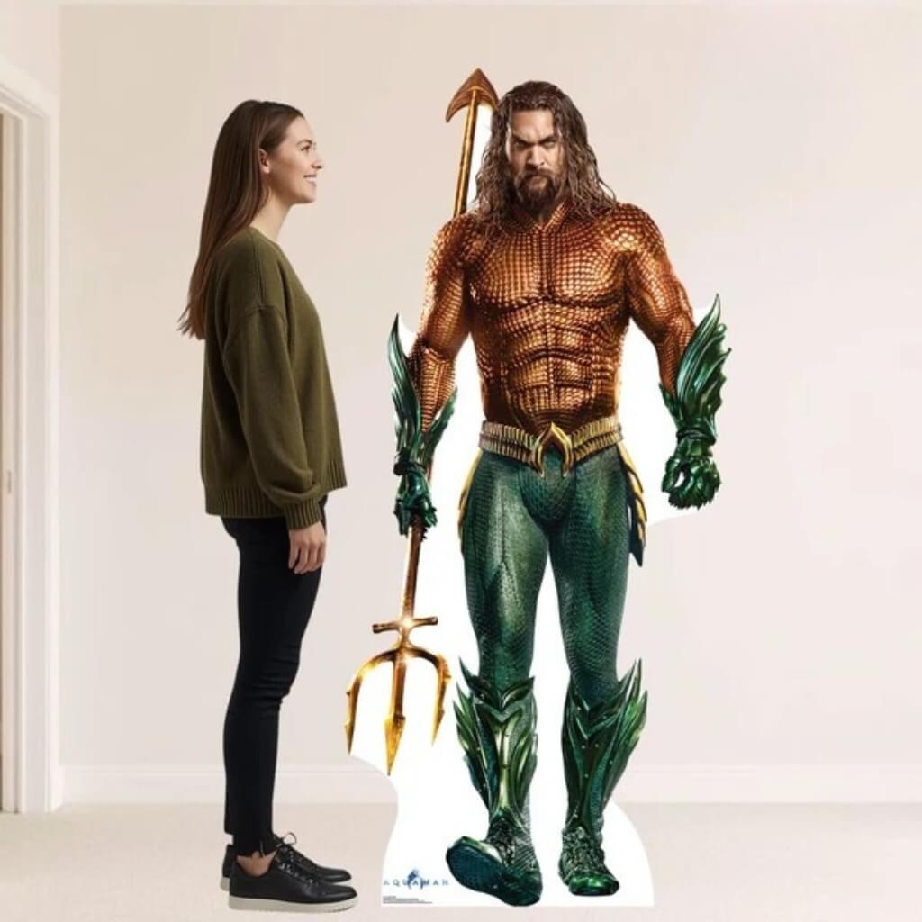 Jason Momoa as Aquaman cardboard standee