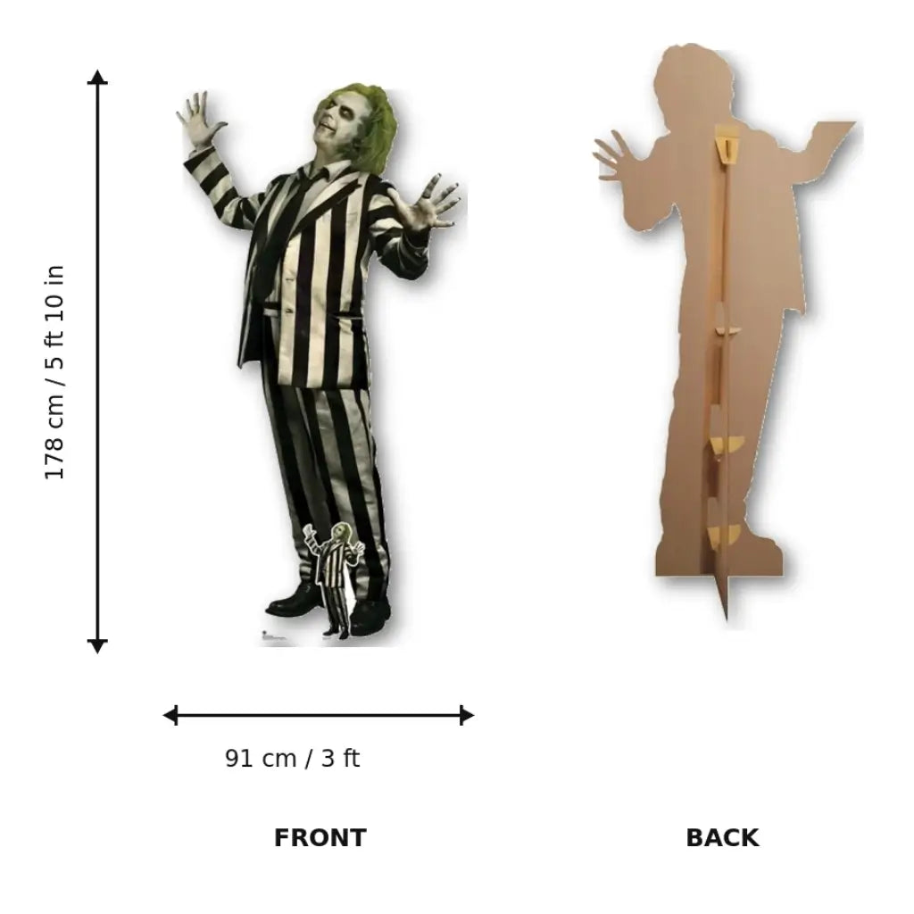 Beetlejuice striped suit lifesize cardboard cutout in Australia size