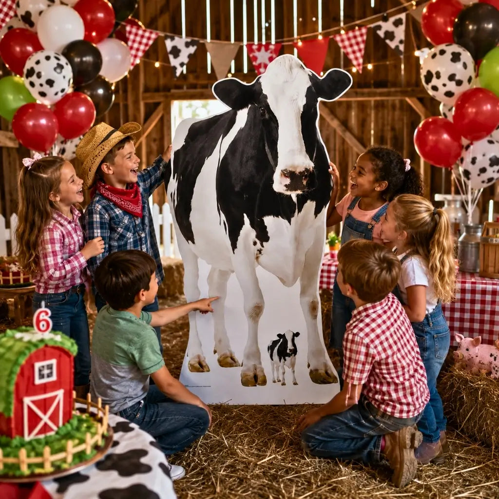 Barnyard Birthday Cow Cardboard Prop