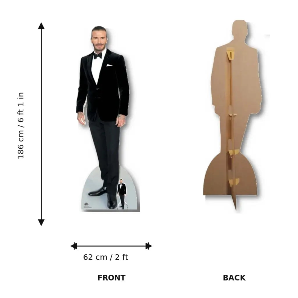 David Beckham smart black suit lifesize celebrity cardboard cutout size