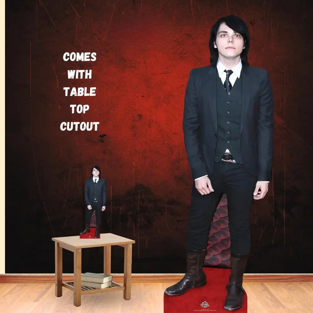 Gerard Way MCR cardboard standee with matching mini cutout