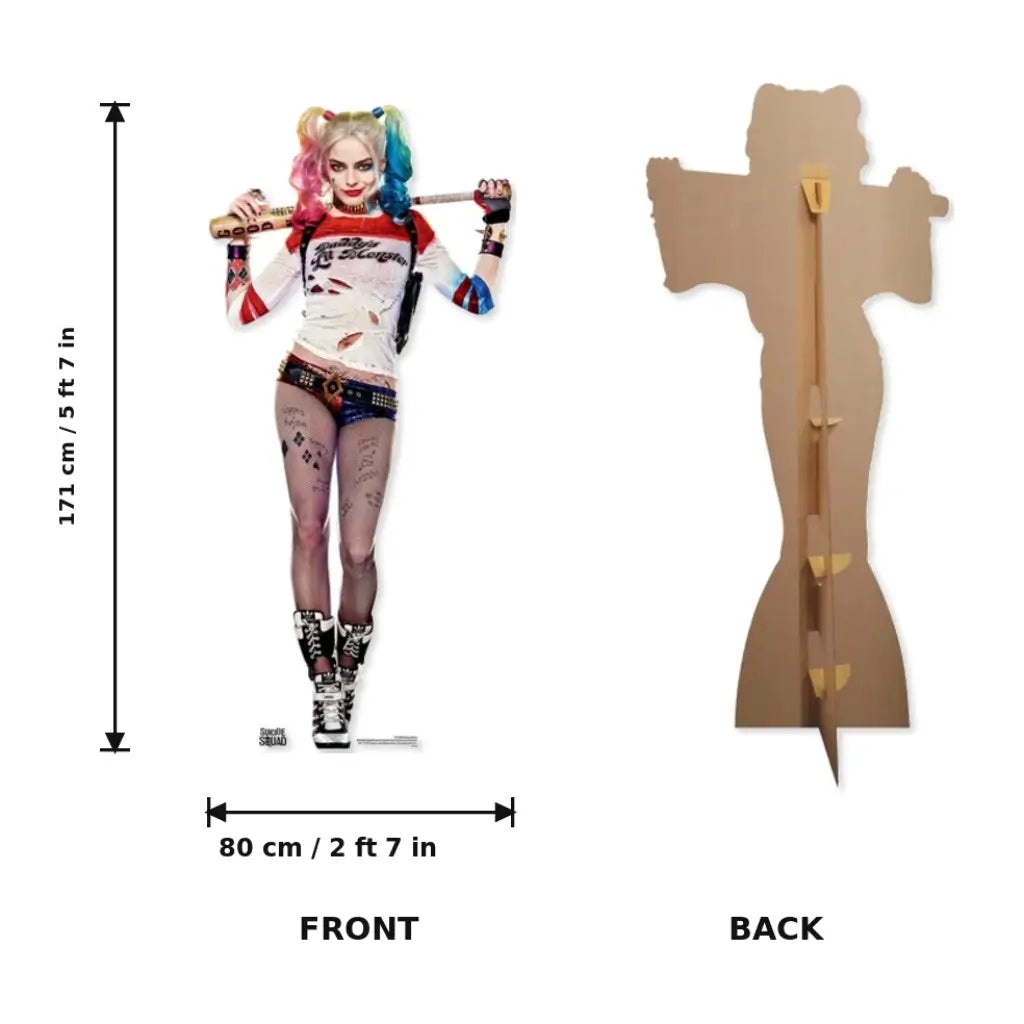 Harley Quinn baseball bat cardboard photo prop for parties size