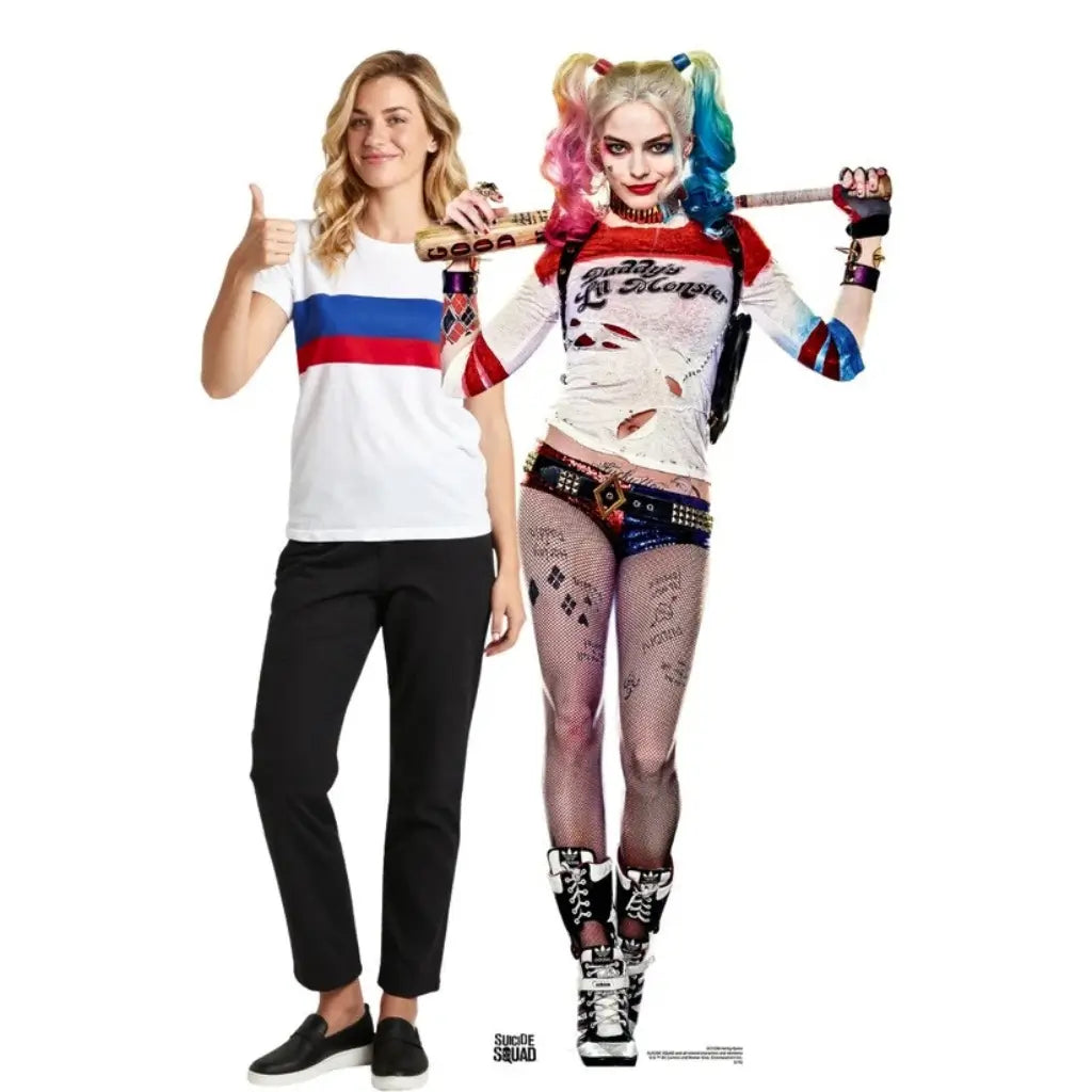 Margot Robbie as Harley Quinn freestanding cardboard standee