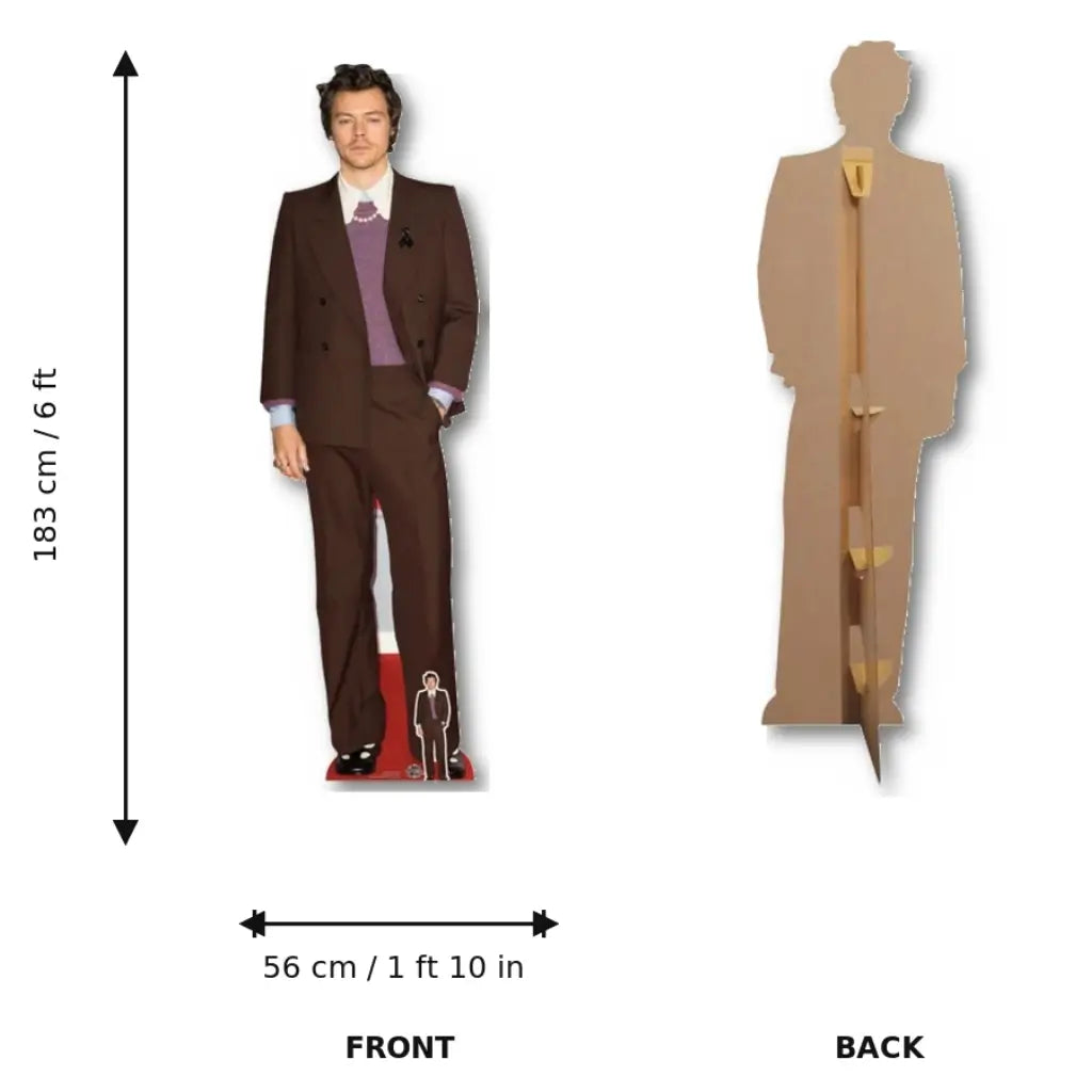 Harry Styles burgundy suit pop star cardboard party decoration size