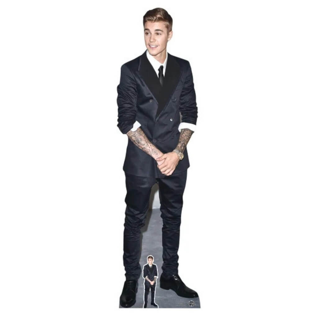 Justin Bieber smart suit lifesize cardboard cutout