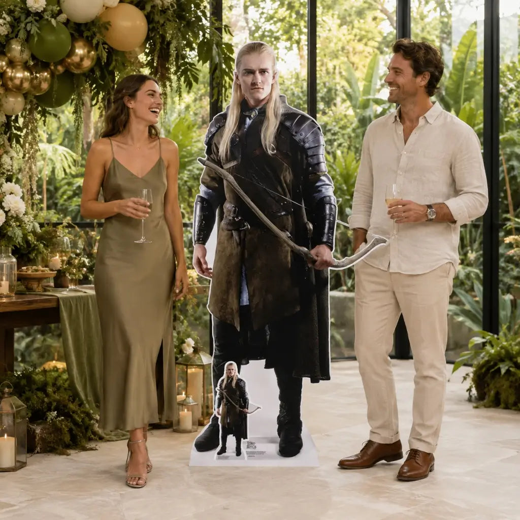 Legolas lifesize LOTR cardboard cutout with bow
