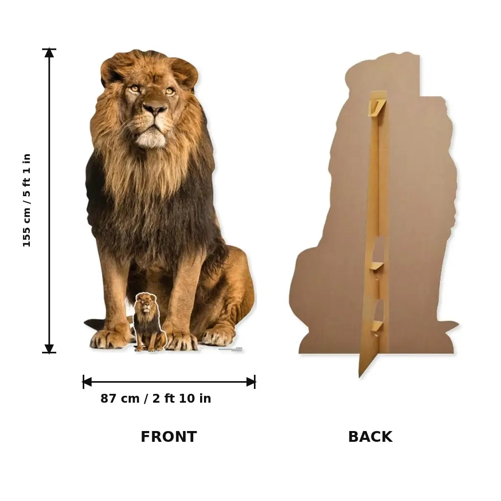 Lion cardboard photo prop for safari themed parties size