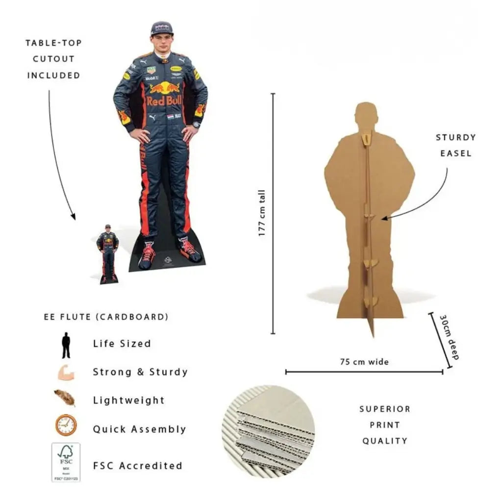 Max Verstappen motorsport racing driver cardboard cutout