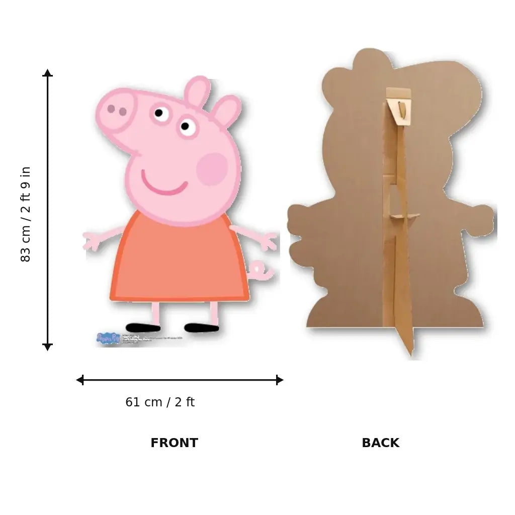Peppa Pig character freestanding cardboard cutout 83cm tall size