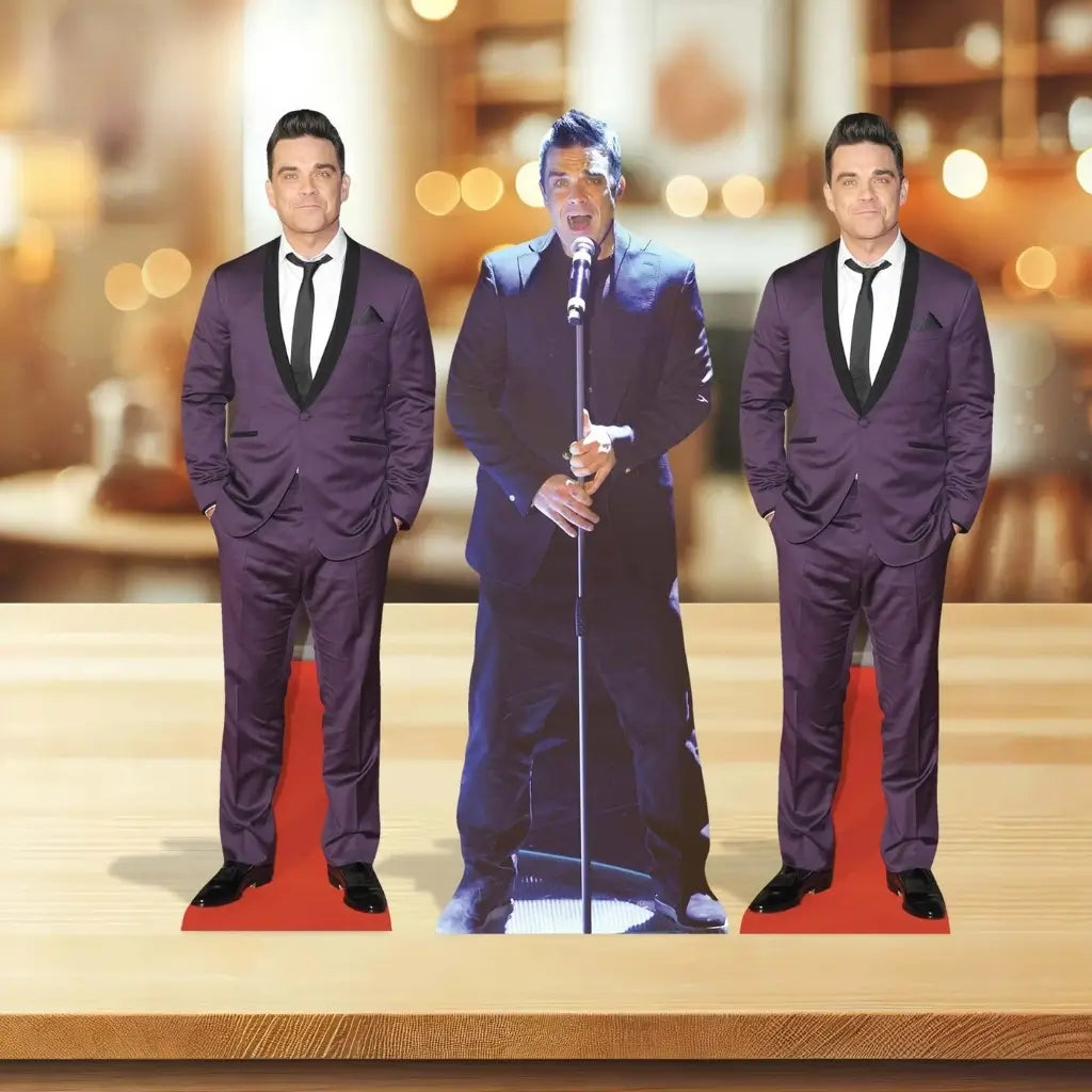 Robbie Williams mini pop star cardboard cutouts for fans