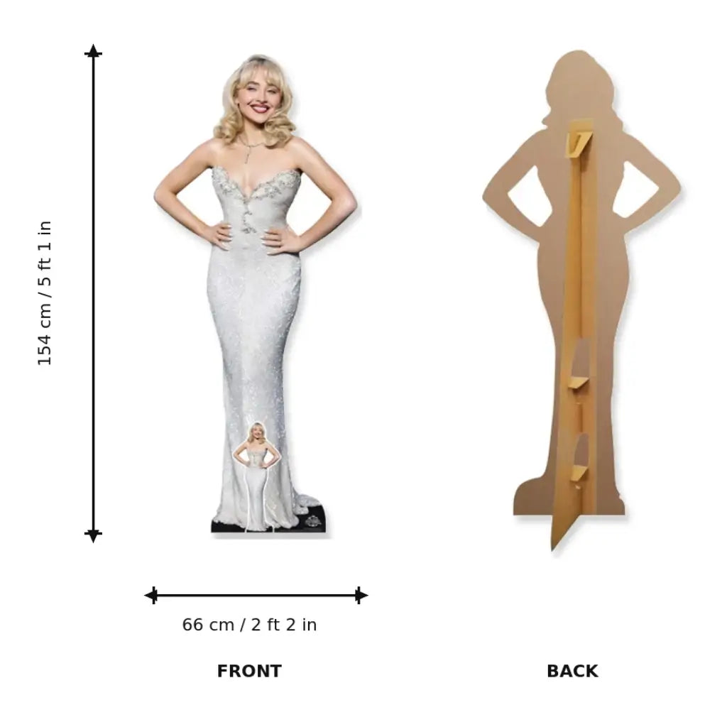 Sabrina Carpenter celebrity cardboard cutout for fans and events size