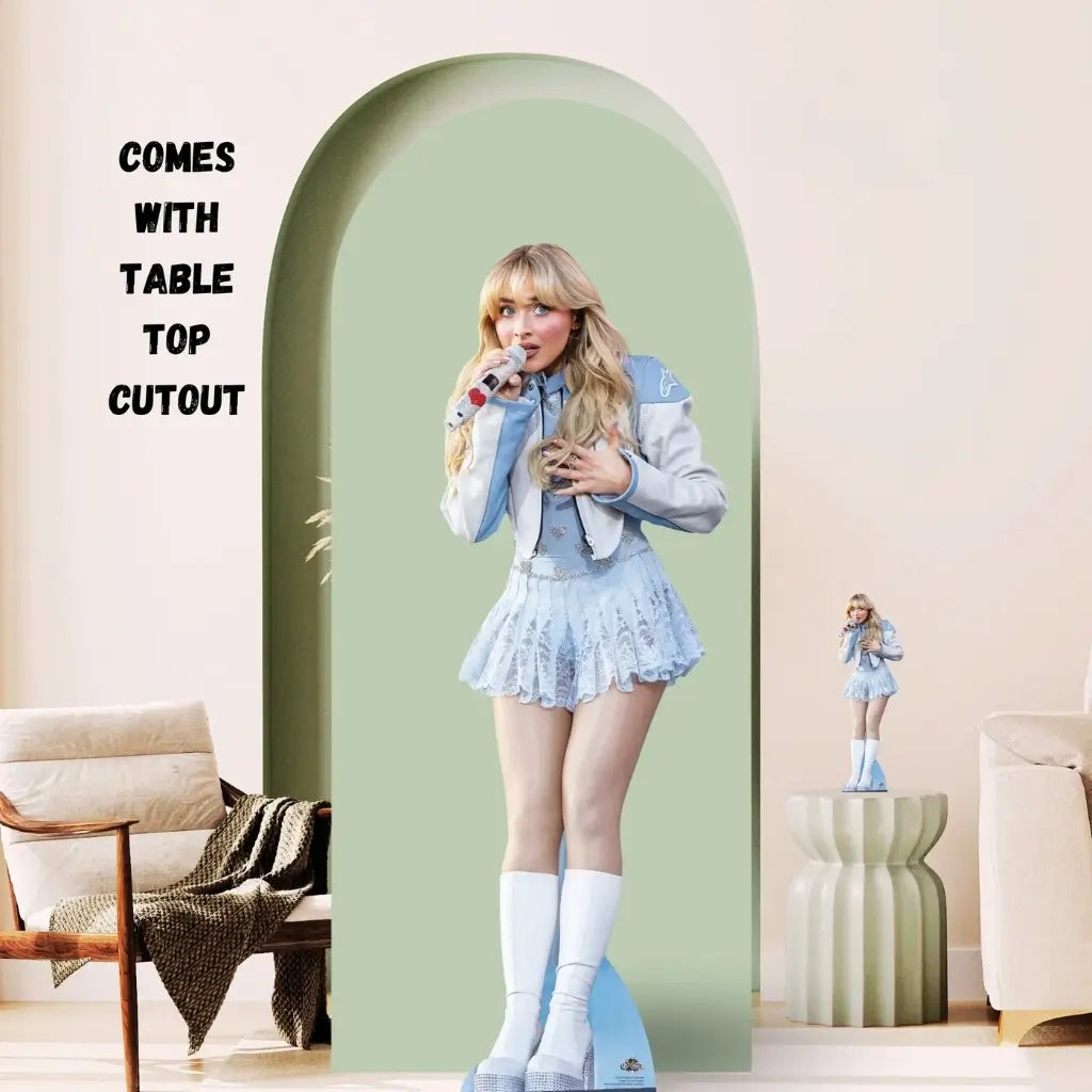 Sabrina Carpenter pop star cardboard photo prop for birthday parties
