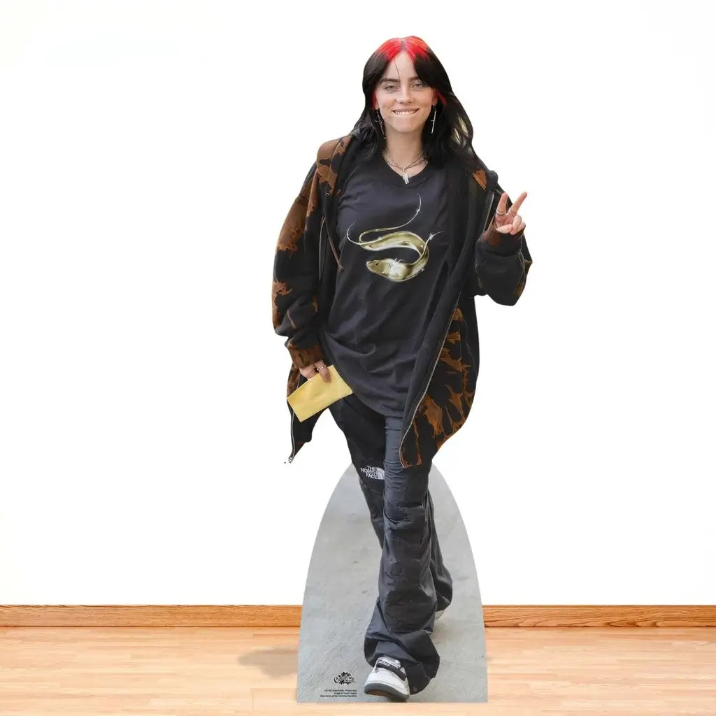 Billie Eilish pop star cardboard photo prop for birthday parties
