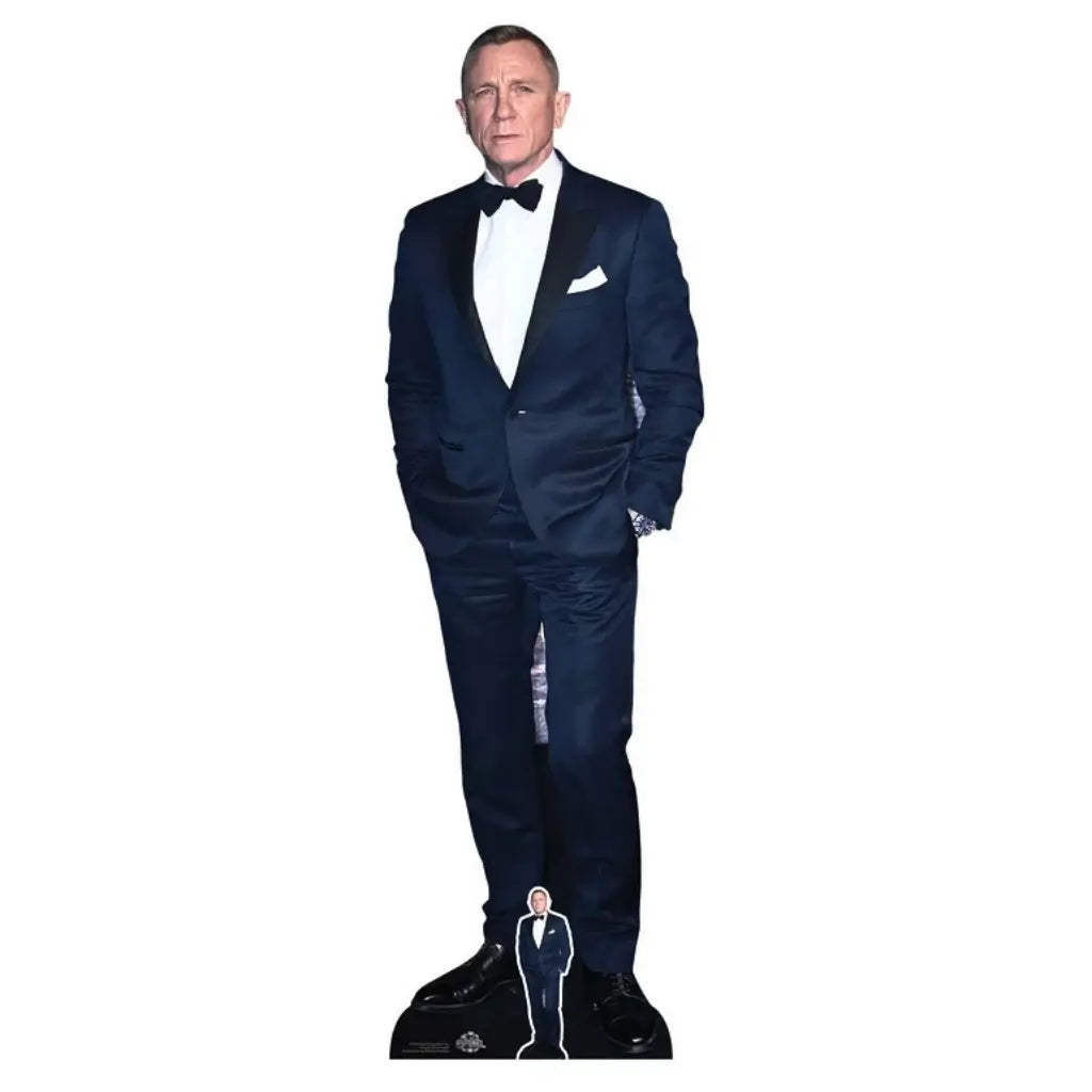 Daniel Craig black suit lifesize cardboard cutout 179cm with mini