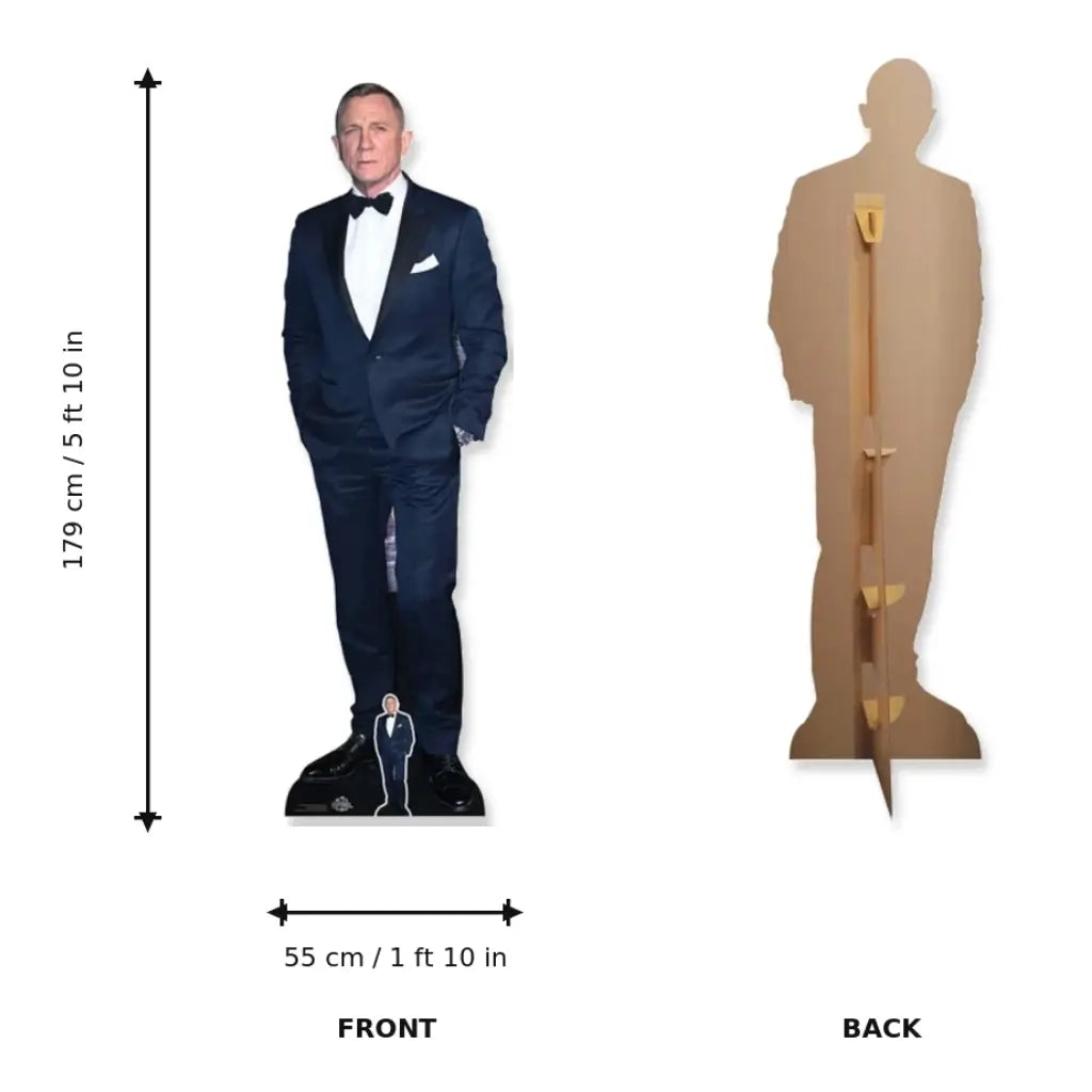 Daniel Craig black tie lifesize cutout for Hollywood and movie parties size