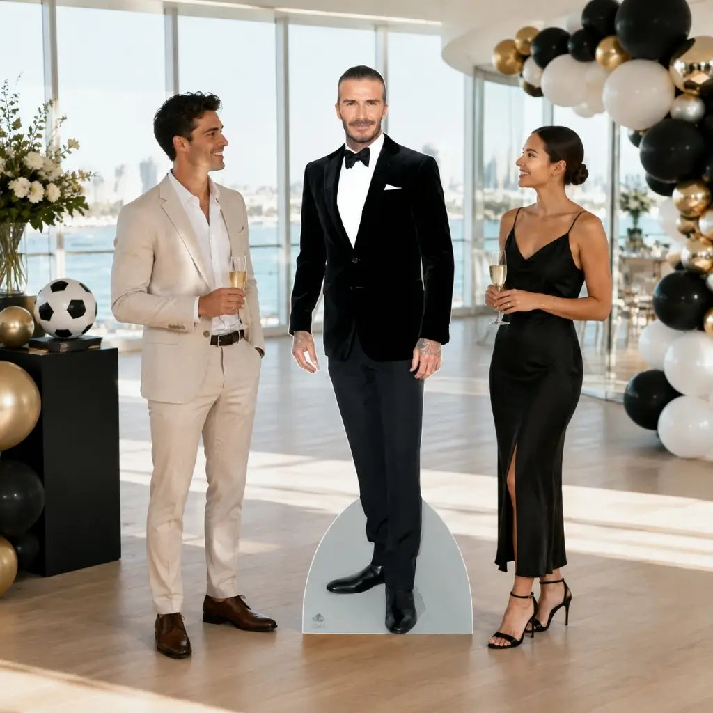 David Beckham black suit lifesize cardboard cutout 186cm