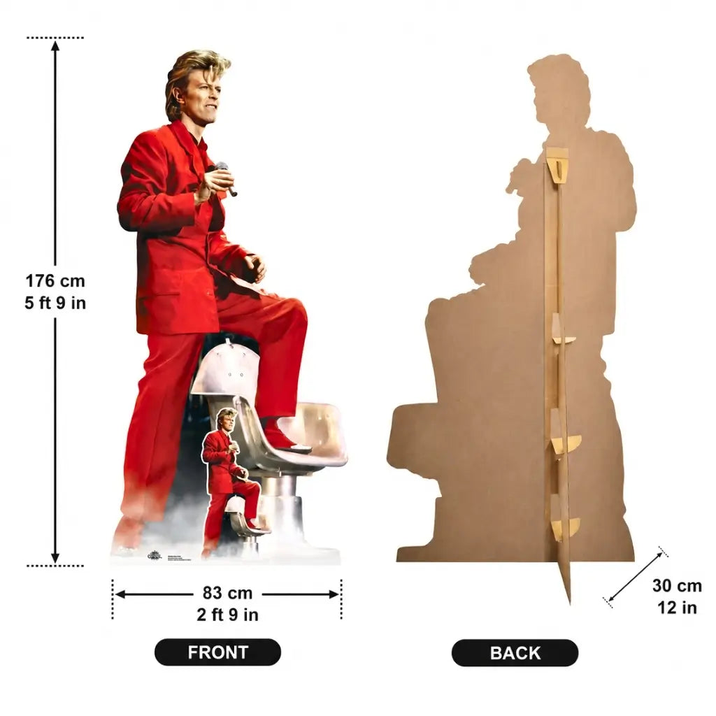 Retro music themed David Bowie decoration dimensions
