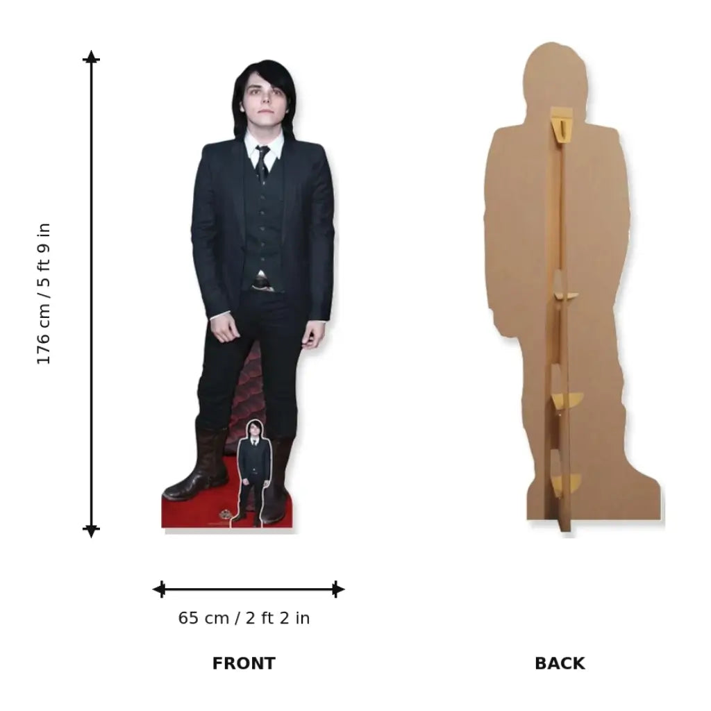 Gerard Way Lifesize Cardboard Cutout 176cm with Free Mini