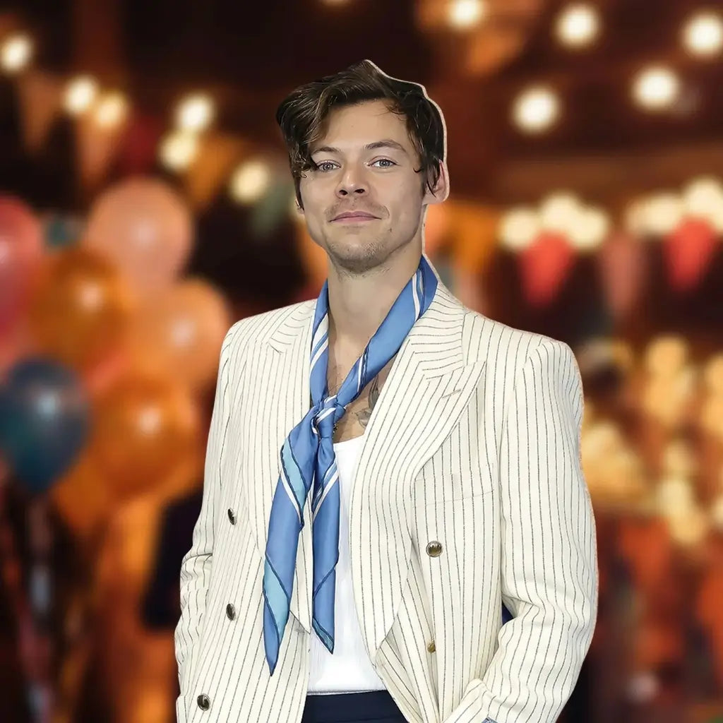 Harry Styles blue scarf cardboard cutout with mini tabletop cutout