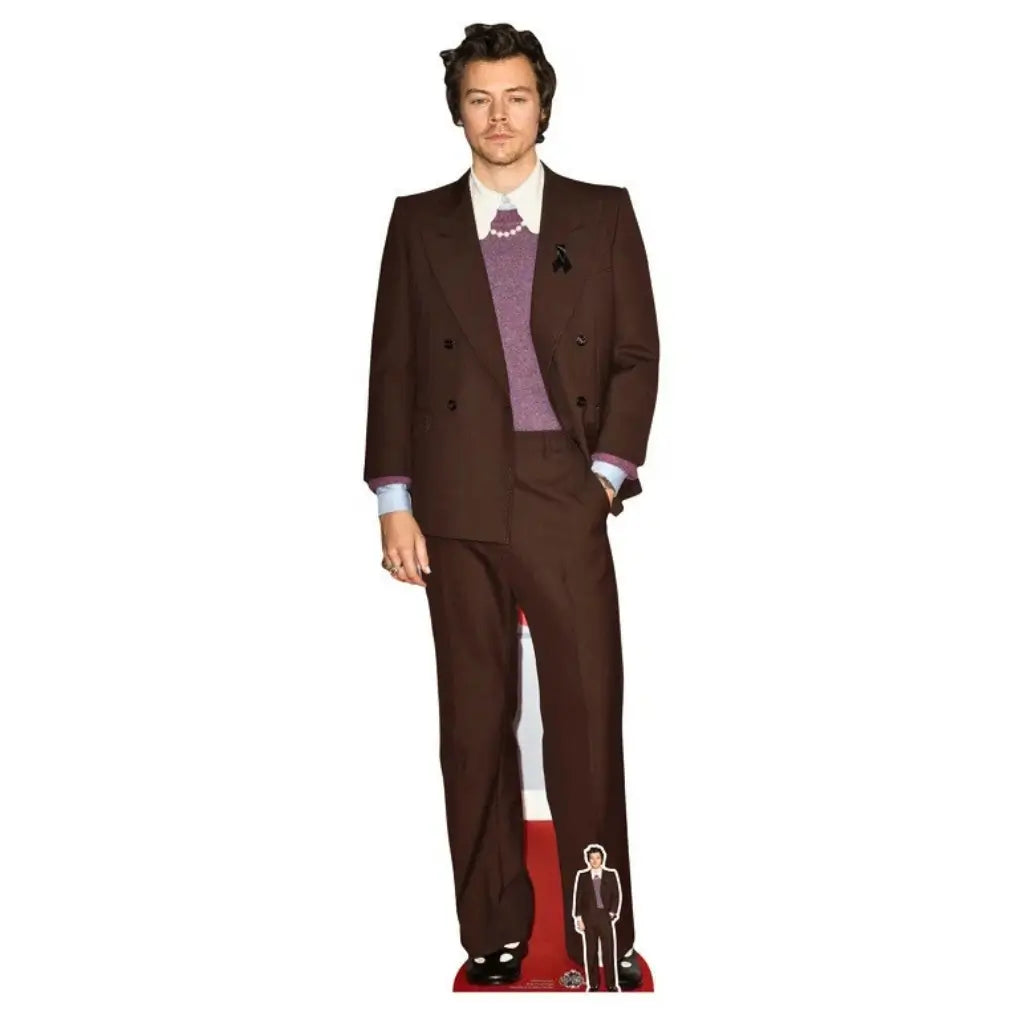 Harry Styles burgundy suit lifesize cardboard cutout 183cm