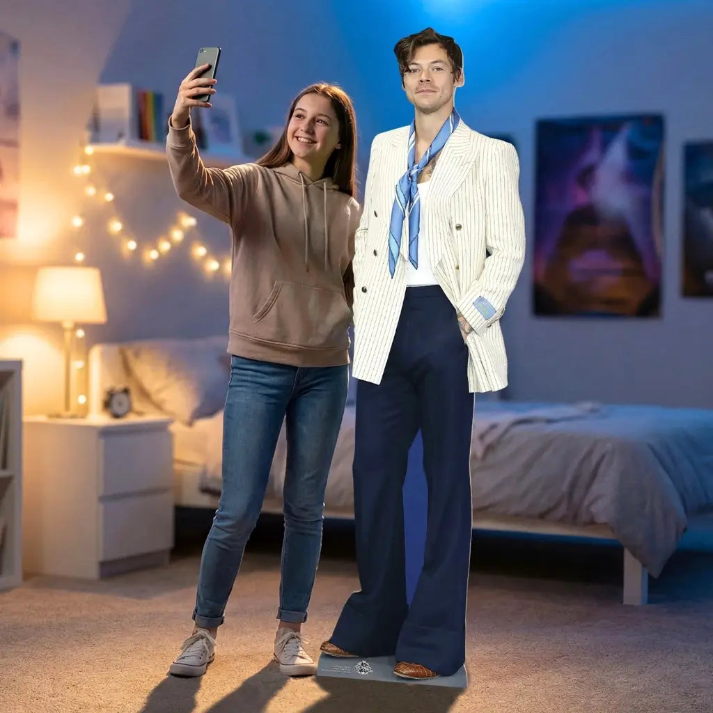 Harry Styles white jacket pop star cardboard standee