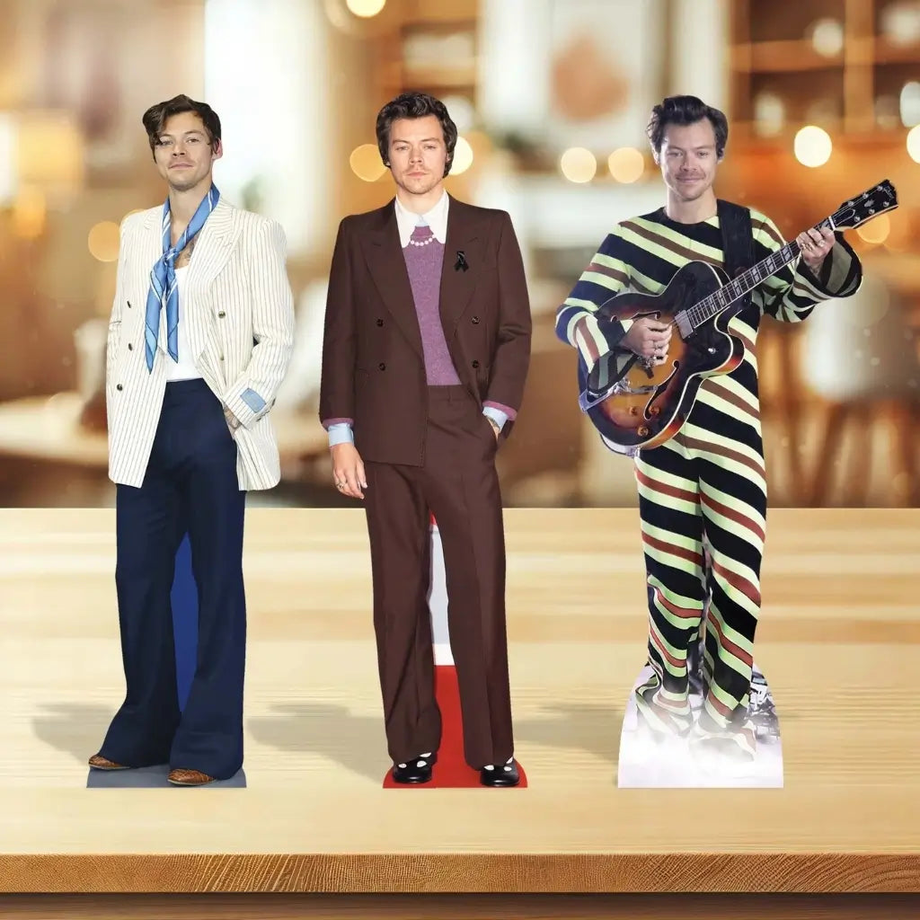 Harry Styles 3 pack mini shelf top cardboard cutouts 31cm