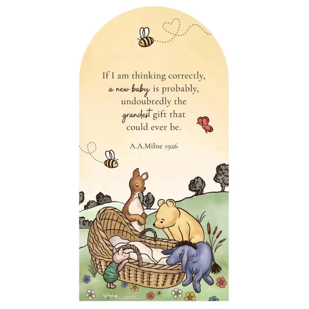Winnie the Pooh baby shower sailboard cardboard backdrop 184cm
