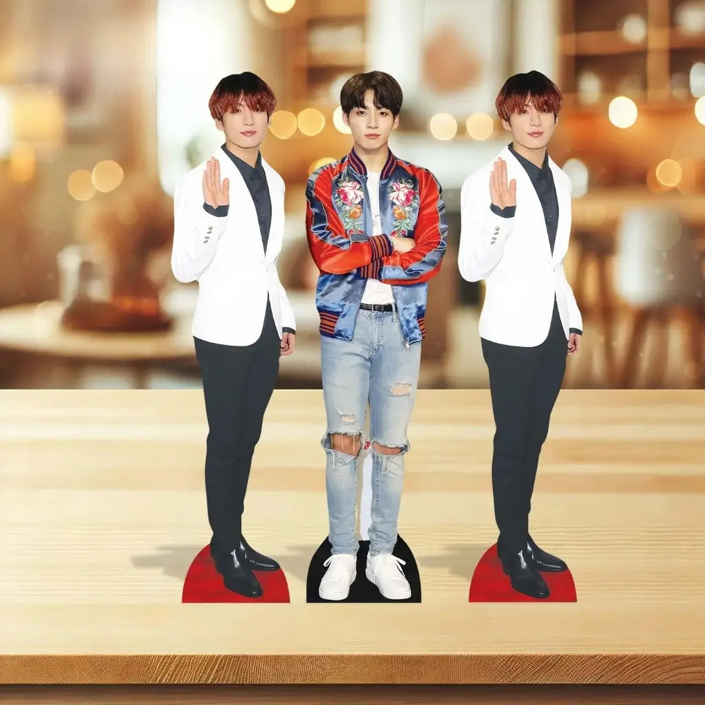 Jungkook three pose mini K-pop cardboard cutouts for BTS fans