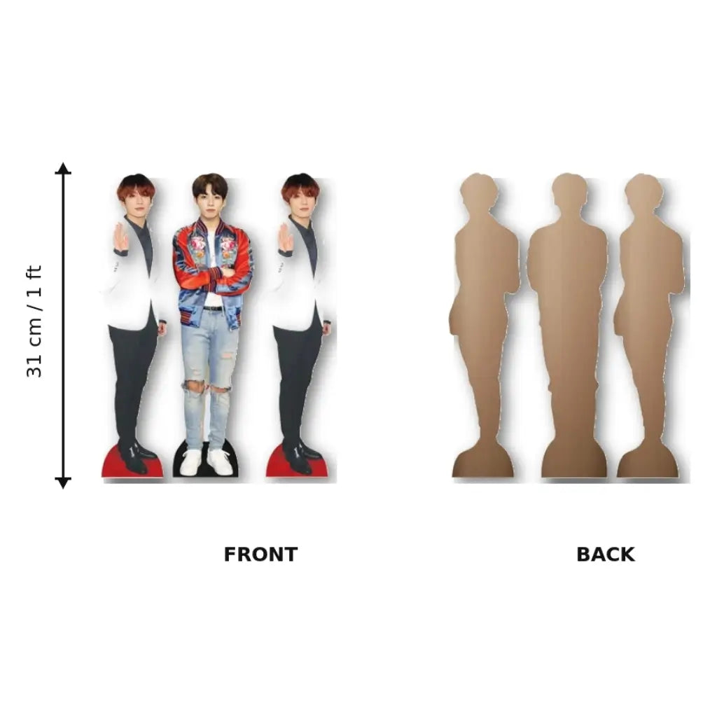 Jungkook mini cardboard cutouts for BTS and K-pop themed parties