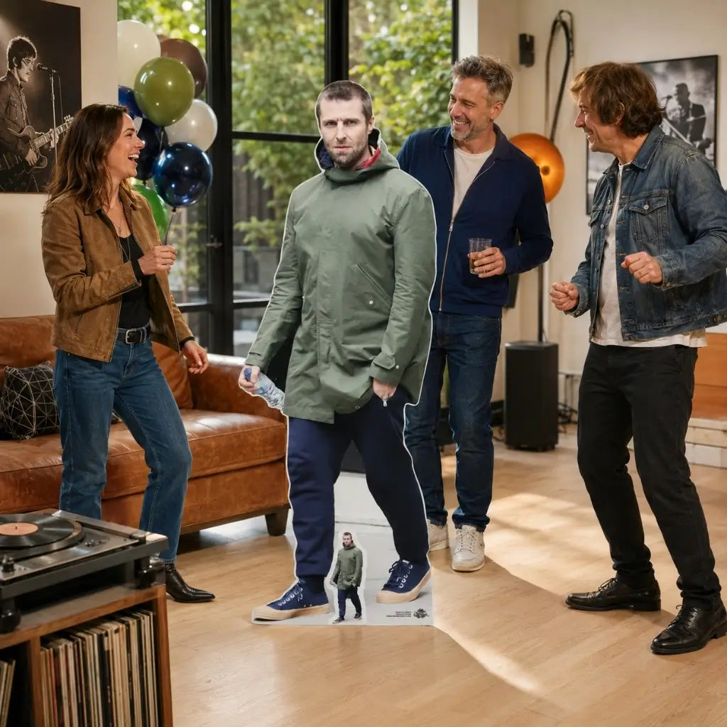 Liam Gallagher lifesize cardboard cutout 178cm with mini