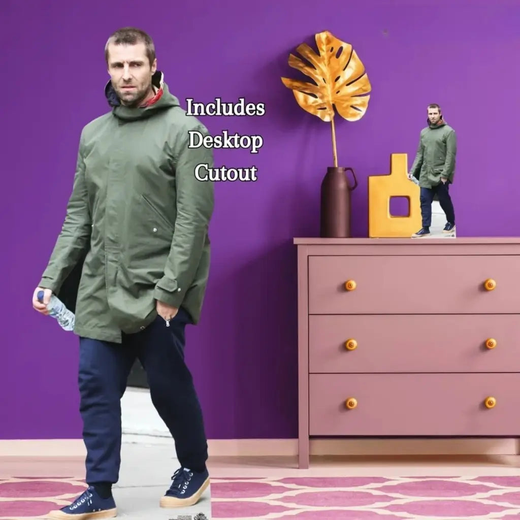 Liam Gallagher cardboard photo prop for 90s music parties