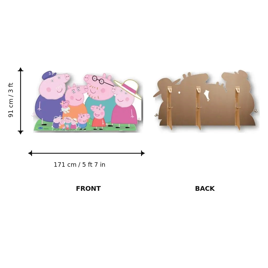 Peppa Pig and Baby Evie family cardboard cutout in Australia size