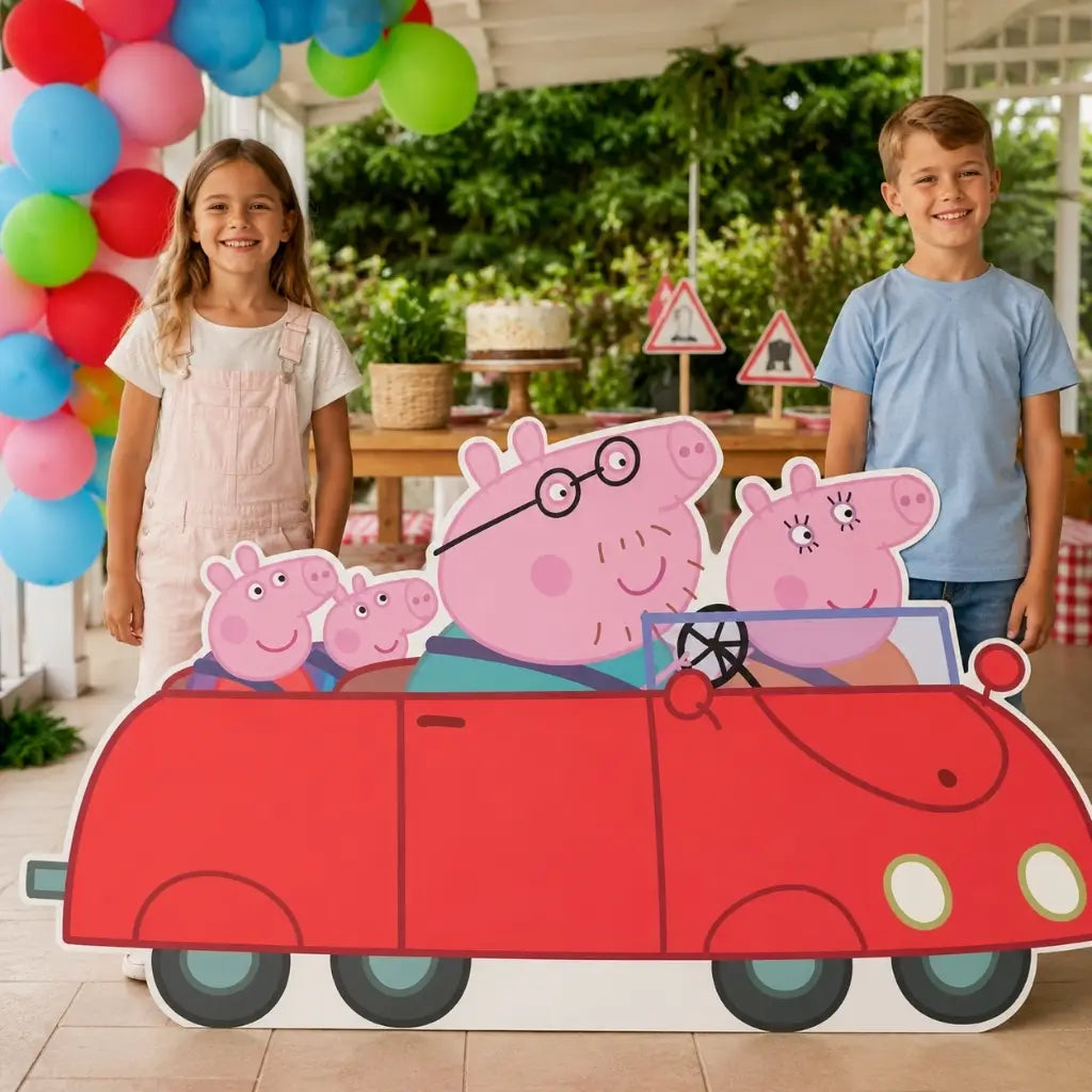 Peppa Pig Family Car cardboard cutout 95cm high