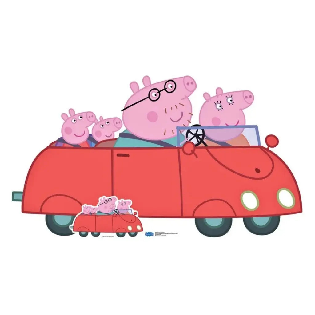 Peppa Pig Family Car cardboard cutout 95cm high