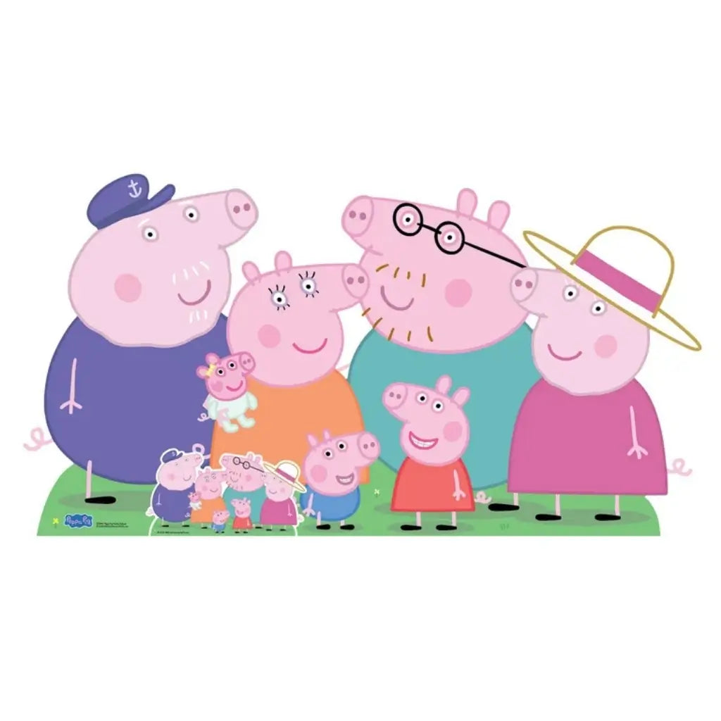 Peppa Pig family group cardboard cutout 91cm high and 171cm wide