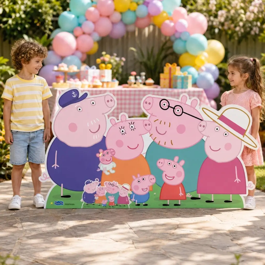 Peppa Pig family group cardboard cutout 91cm high and 171cm wide