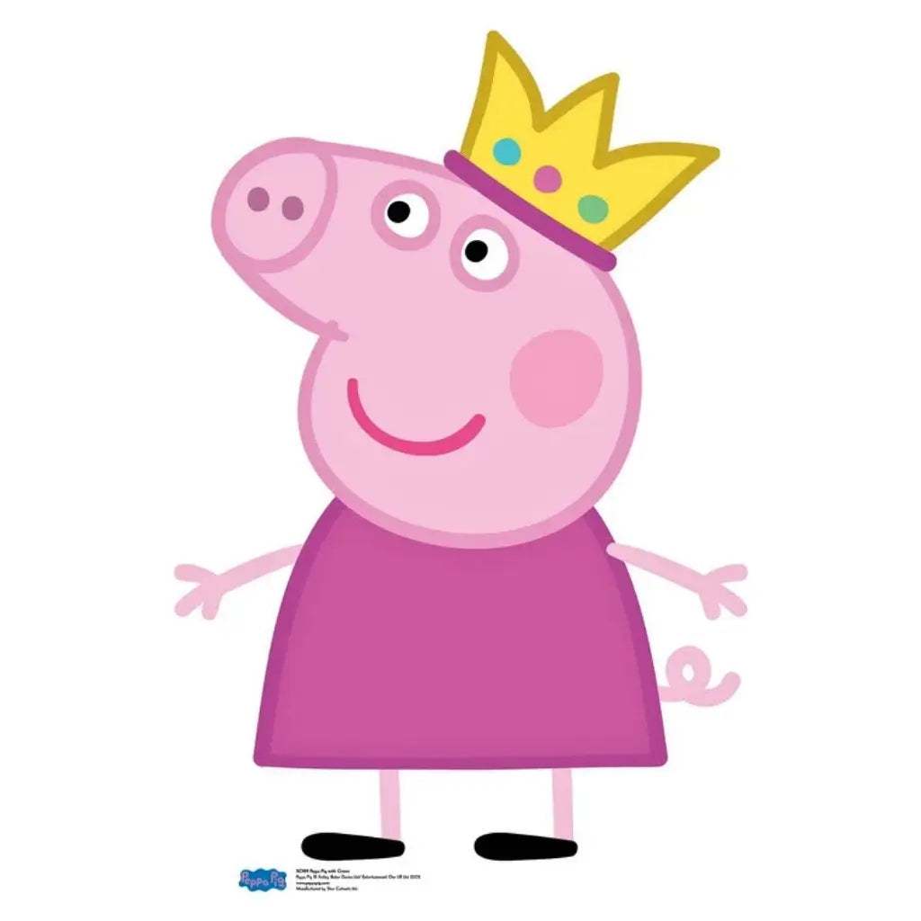 Peppa Pig princess crown cardboard cutout 90cm tall