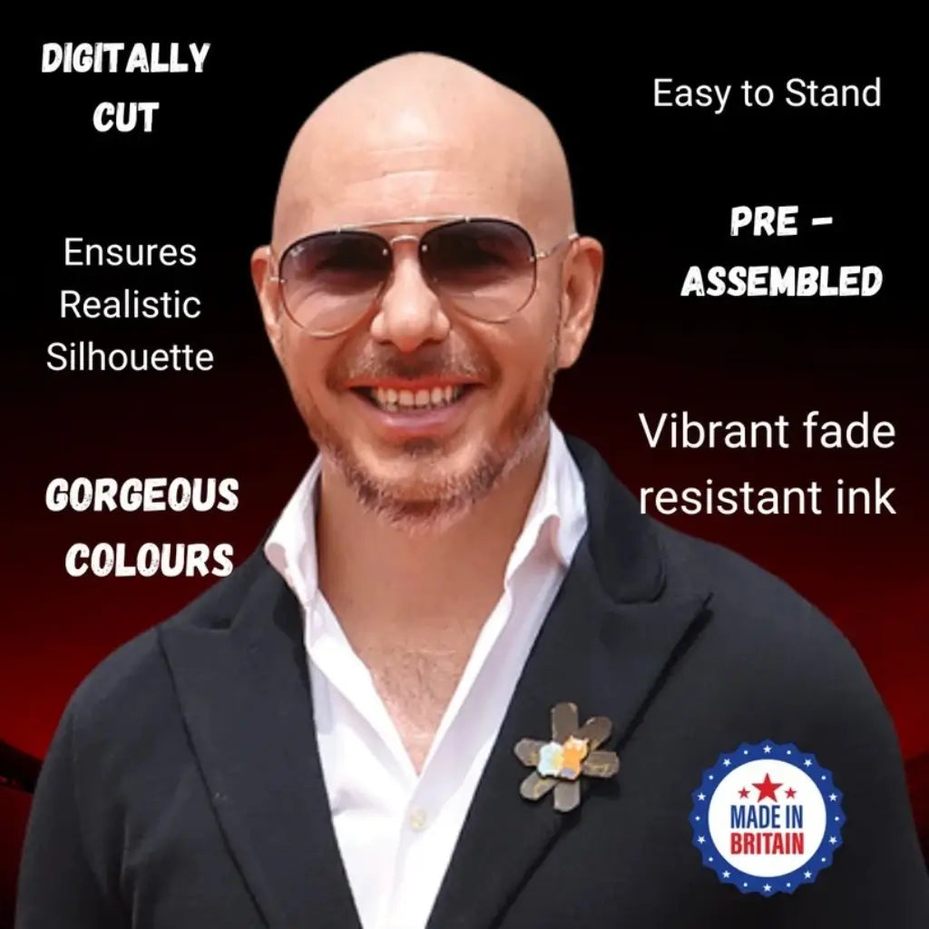 Pitbull celebrity cardboard cutout for birthdays and music events