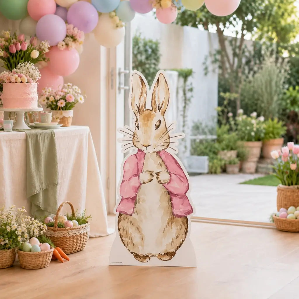 Storybook rabbit party prop for baby showers and first birthdays