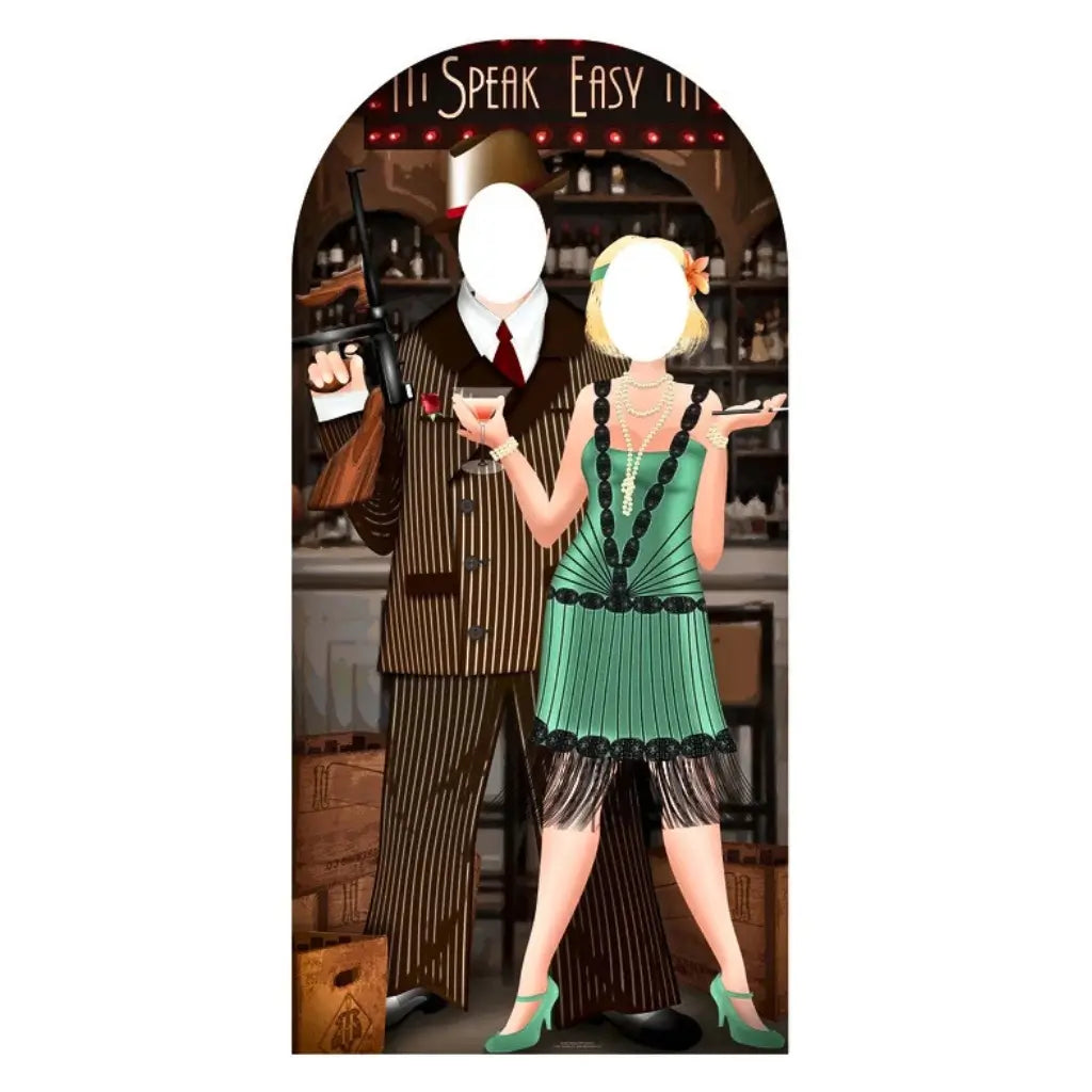 Roaring 20s couple photo stand-in cardboard cutout 191cm
