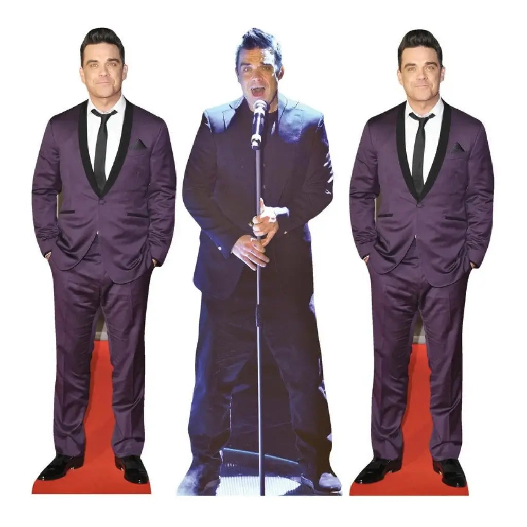 Robbie Williams 3 pack mini shelf top cardboard cutouts 31cm