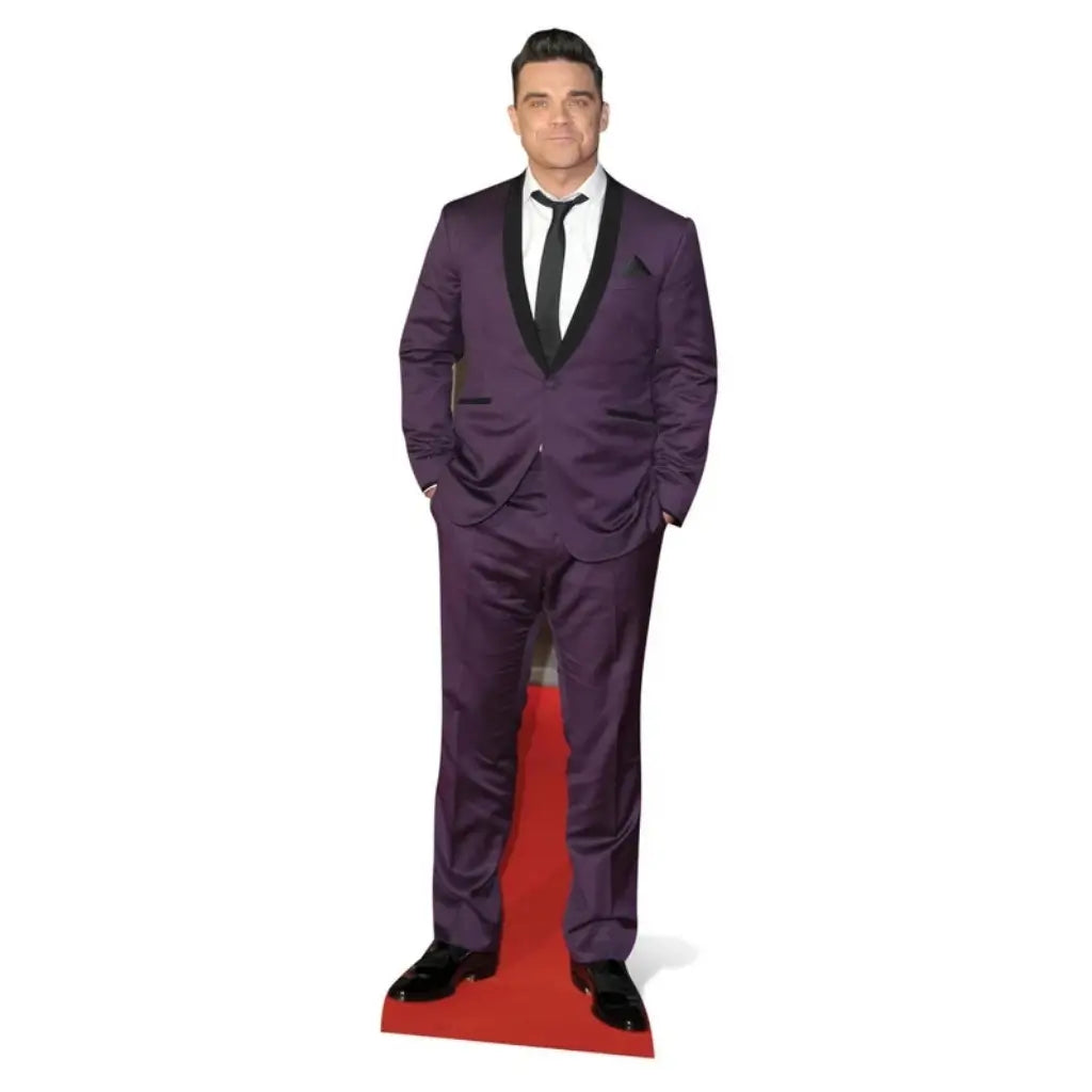 Robbie Williams purple suit lifesize cardboard cutout 185cm