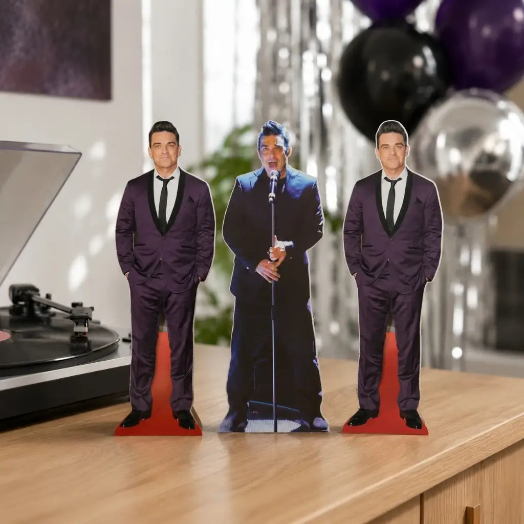 Robbie Williams 3 pack mini shelf top cardboard cutouts 31cm