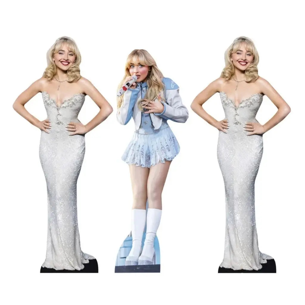 Sabrina Carpenter 3 pack mini shelf top cardboard cutouts 30cm