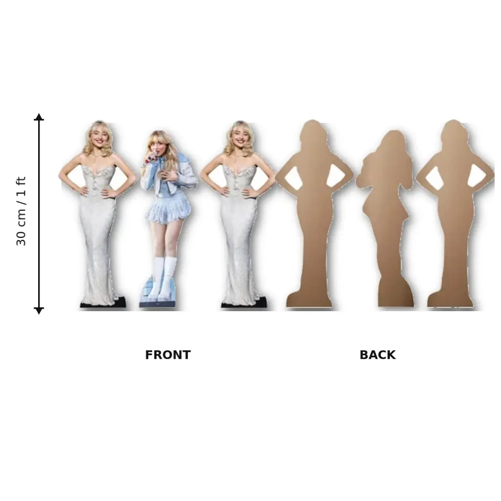 Sabrina Carpenter mini cutouts for pop star and music themed parties
