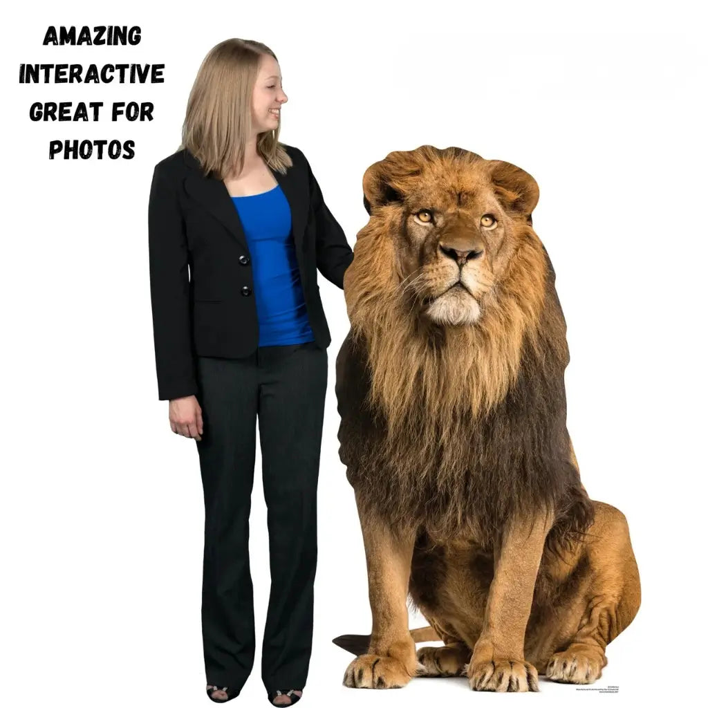 Lion cardboard photo prop for safari themed parties