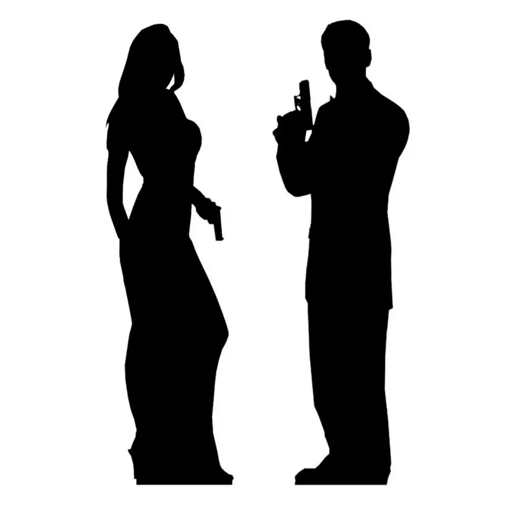 Secret agent couple cardboard cutout