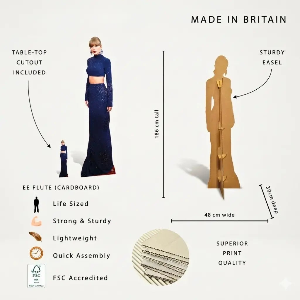 Taylor Swift Crop Top cardboard cutout specifications