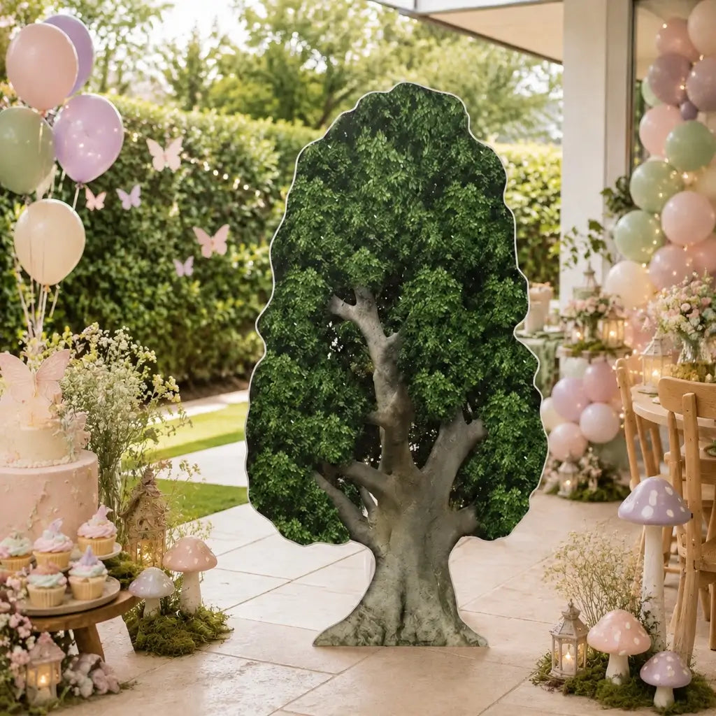 Tree standee for forest themed party decorations
