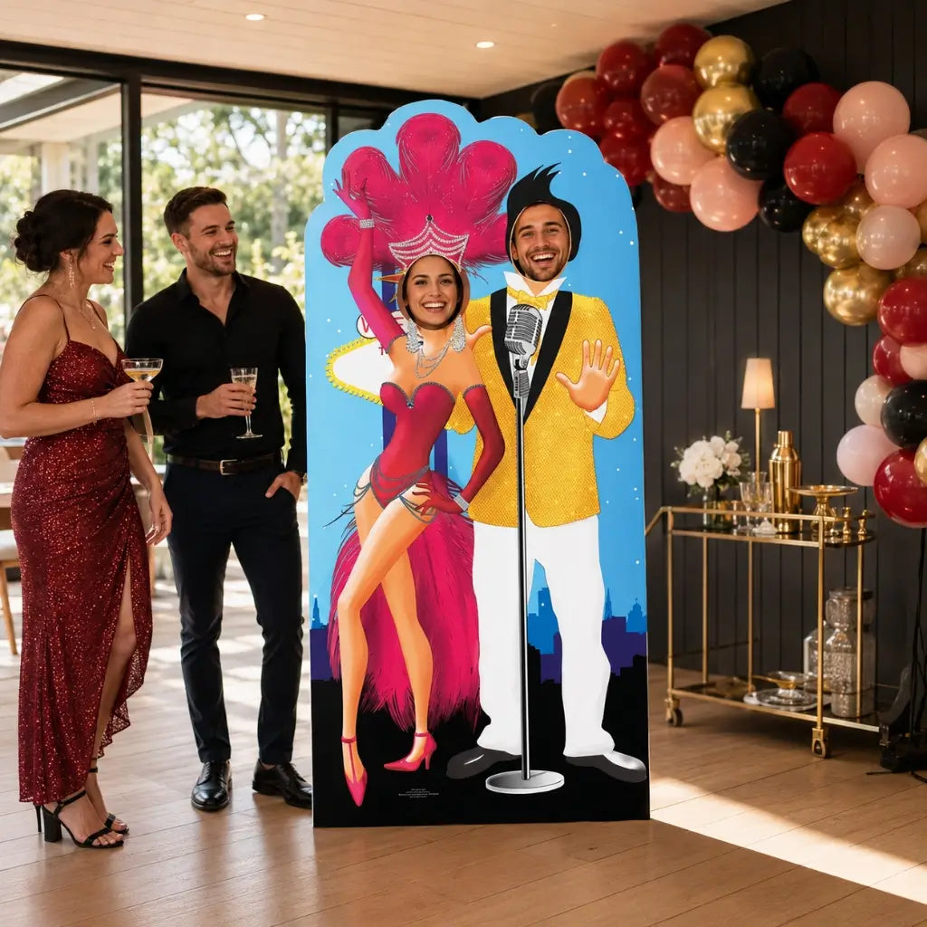 Vegas Couple casino photo booth cardboard stand-in